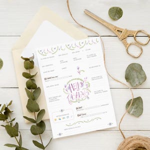 Tarjetas para completar para el juego de baby shower, juego de adivinanzas para baby shower, juego de predicción de nacimiento, tarjetas de deseos para imprimir como descarga digital, floral, boho