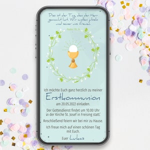Invitation à la communion numérique sous forme de e-carte