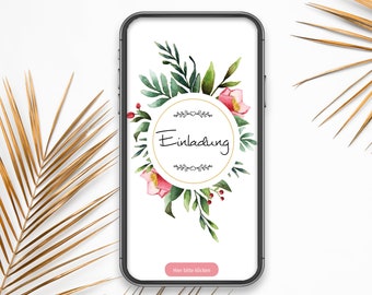 Einladungskarte zur Hochzeit, digital als E-Card
