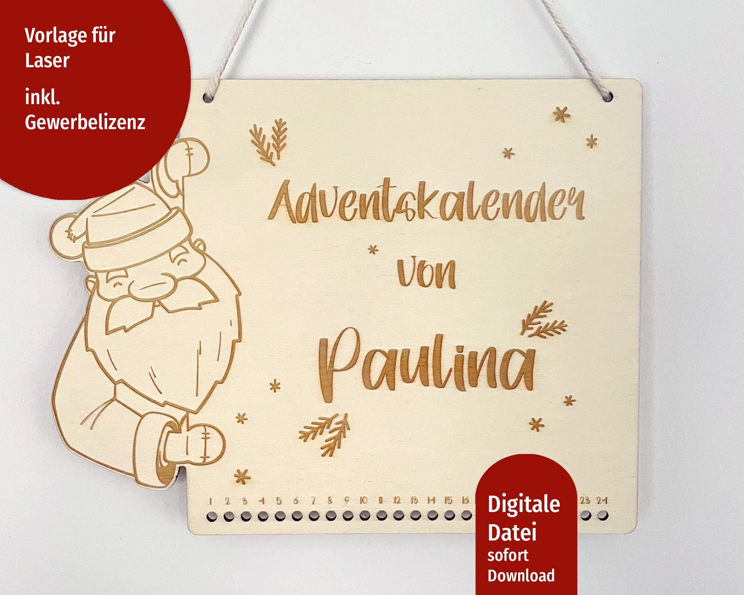 レーザー ファイル アドベント カレンダー SVG、子供用レーザー