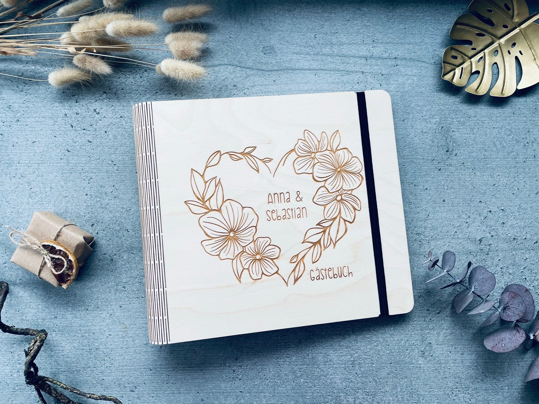 Gästebuch Hochzeit mit Fragen aus Holz Erinnerungsbuch Etsy.de