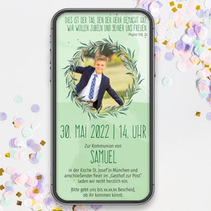 Digitale communie-uitnodiging als e-card