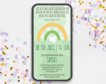 digital invitation communion confirmation, e-card
