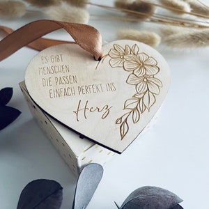 Regalo para ella, caja regalo amor con corazón de madera grabado y vela de té con mensaje de amor, San Valentín, V04