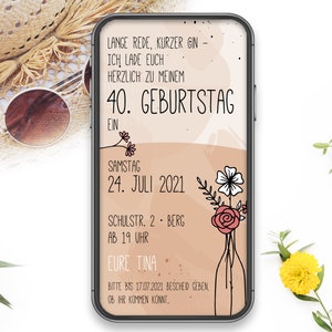 Invito alla celebrazione della festa del 18° 20° 30° 40° 50° 60° compleanno - cartolina digitale ad es. Scarica, WhatsApp, After Corona Party, stampati, volantino