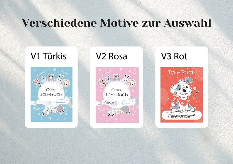 Ich-Buch idealer Begleiter für die Krippe, Kita oder Kindergarten / Fotobuch / Fotoalbum / Einsteckalbum für Kleinkinder / Kinder, V06 Rot