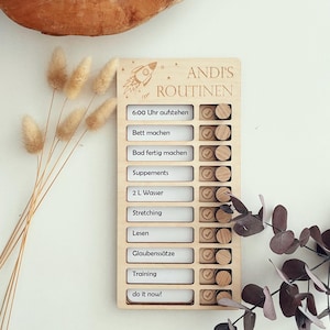 Checkliste für Erwachsene aus Holz, Routinen Planer, ToDo Alltagshilfe, Aufgabenplaner, Tages und Wochenplaner, Zeitplan, gute Vorsätze, V05