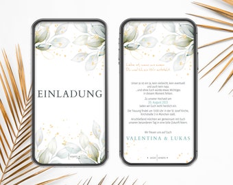 Einladungskarte zur Hochzeit, digital als E-Card