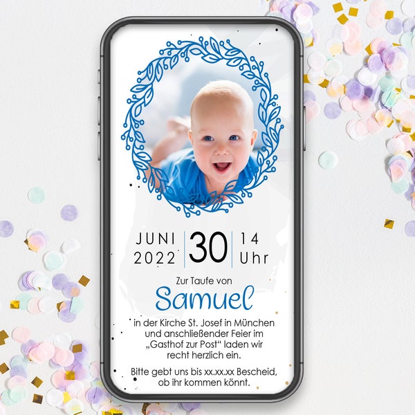 Einladung Taufe digital als E-Card