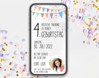digital children's birthday invitation