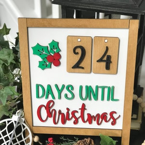 LARGE Easel Style Count Down Calendar (10&quot;x13&quot;), Advent Calendar, Rustic Christmas ***Digital File Only