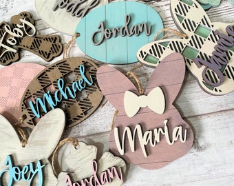 Easter Basket Tags Svg, Personalized Easter Tags Svg, Farmhouse Easter Tags Svg - DIGITAL FILE ONLY