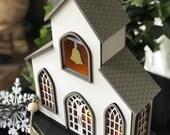 Church Votive Holder, Village Votive Holders, 3 Votive holder, Centerpiece, DIGITAL File Only