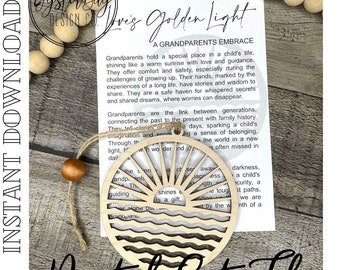 Love's Golden Light - Grandparent Ornament, Grandparent Story Card, Car Charm, Grandparent Story Ornament ***Digital File Only