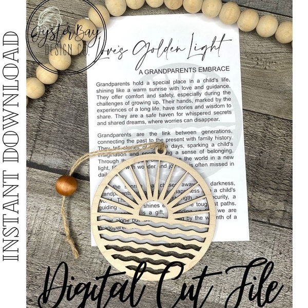 Love's Golden Light - Grandparent Ornament, Grandparent Story Card, Car Charm, Grandparent Story Ornament ***Digital File Only