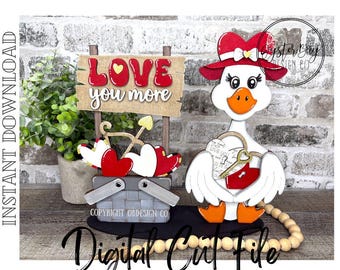 Valentine's Day Insert SVG, Goose Interchangeable Shelf Sitter Insert SVG, Insert File Only, Goose Interchangeable **Digital File Only