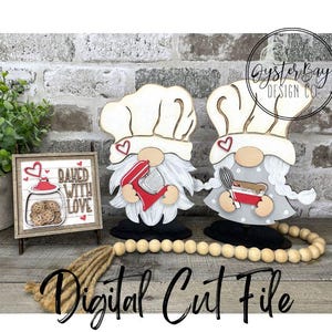 Chef - Baked with Love Insert File for Standing Gnome Interchangeable, Baking Gnome Interchangeable SVG Insert Only **Digital File Only