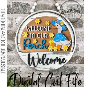 Add-On Insert for 10.50&quot; Interchangeable Door Hanger/Interior Sign, Goose, Porch Goose Sign, Goose Themed Sign SVG**DIGITAL File Only