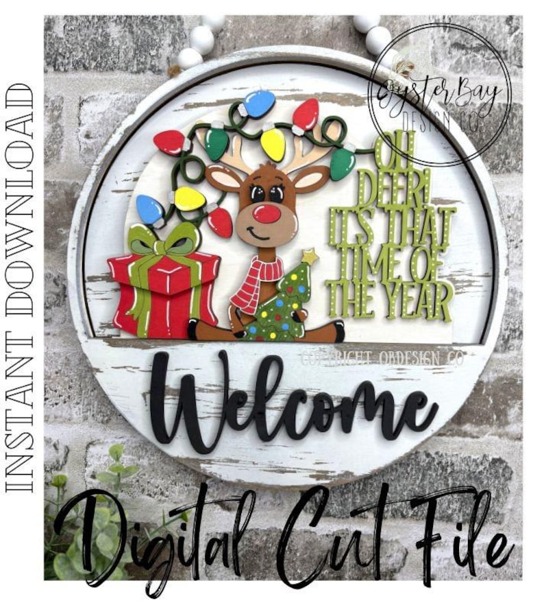 Oh Deer Insert SVG for Interchangeable Door Hanger/interior Sign ...