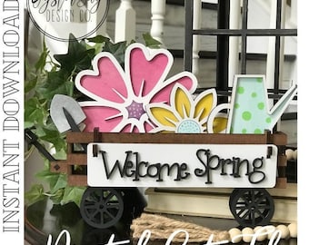 Add on for Interchangeable Wagon/Crate Shelf Sitter - Spring, Standing Interchangeable Wagon/Crate Digital File Only, Glowforge