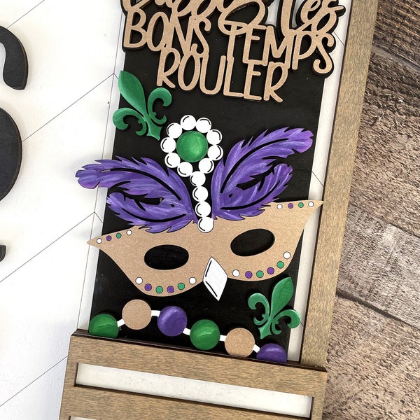 Add on for Interchangeable Address Plaque SVG, Interchangeable Address Plaque, Mardi Gras, Laisses Les Bons Temps Rouler, Digital File only