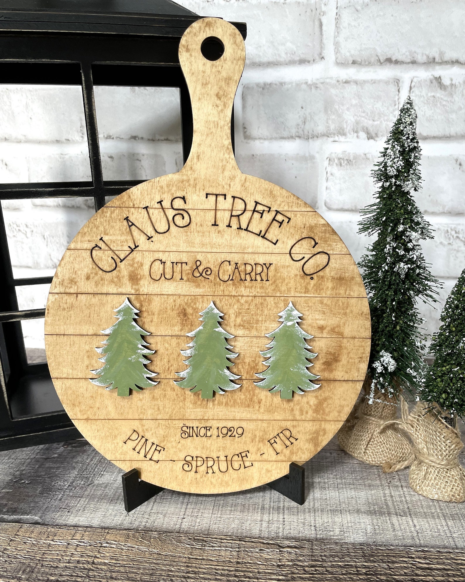 Christmas Cutting Boards Round Shiplap Cutting Board Tree Etsy