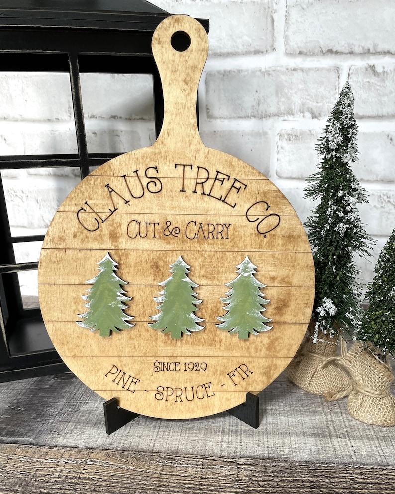 Christmas cutting boards round shiplap cutting board tree etsy