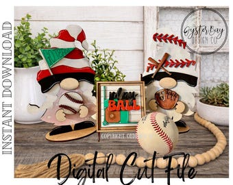 Baseball Insert File for Standing Gnome Interchangeable, Baseball Interchangeable SVG Insert Only, Gnome Insert **Digital File Only