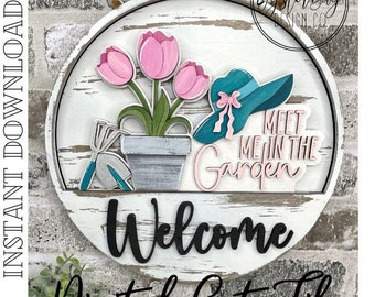 Add-On Insert for 10.50" Interchangeable Door Hanger/Interior Sign, Spring Garden, Spring, Tulip Sign SVG ***Digital File only