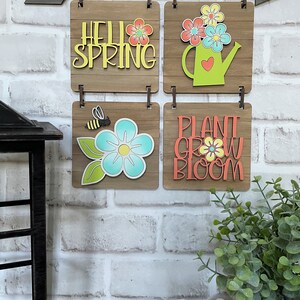 Add-On File for Hanging Farmhouse Interchangeable Sign, Hello Spring, Plant, Grow, Bloom Interchangeable Sign Digital File Only, Glowforge image 2