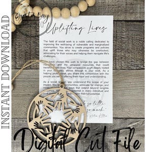 Erhebendes Leben Sozialarbeiter Ornament, Sozialarbeiter Geschenk, Autoanhänger, Inspirational Geschenk, Story Ornaments  Nur digitale Datei