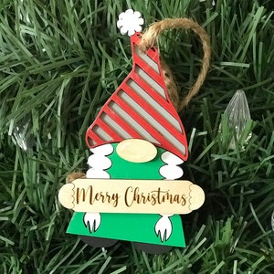 LAYERED Girl Gnome Christmas Ornament, Gnome for the Holidays, Merry Christmas, Christmas Ornaments, Rustic Christmas ***Digital File Only