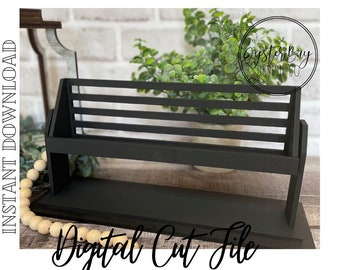 Raised Shelf Sitter Interchangeable Base, Tiered Tray Shelf Sitter, Standing Interchangeable SVG Base File ***Digital File Only