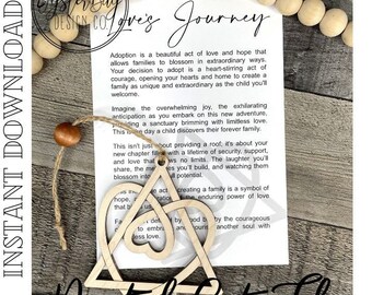 Love's Journey - Adoption Ornament, Adoption Story Card, Car Charm, Adoption Symbol Story Ornaments ***Digital File Only