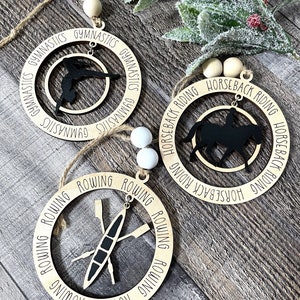 Dangle Ornament - Sports 3, 9 Styles Included: Horseback Riding, Golf ...