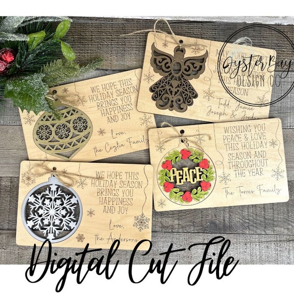 Weihnachtskarte Ornament BUNDLE, Laser geschnittene Weihnachtskarte, Weihnachtskartenverzierungen, einzigartige Weihnachtskarten
