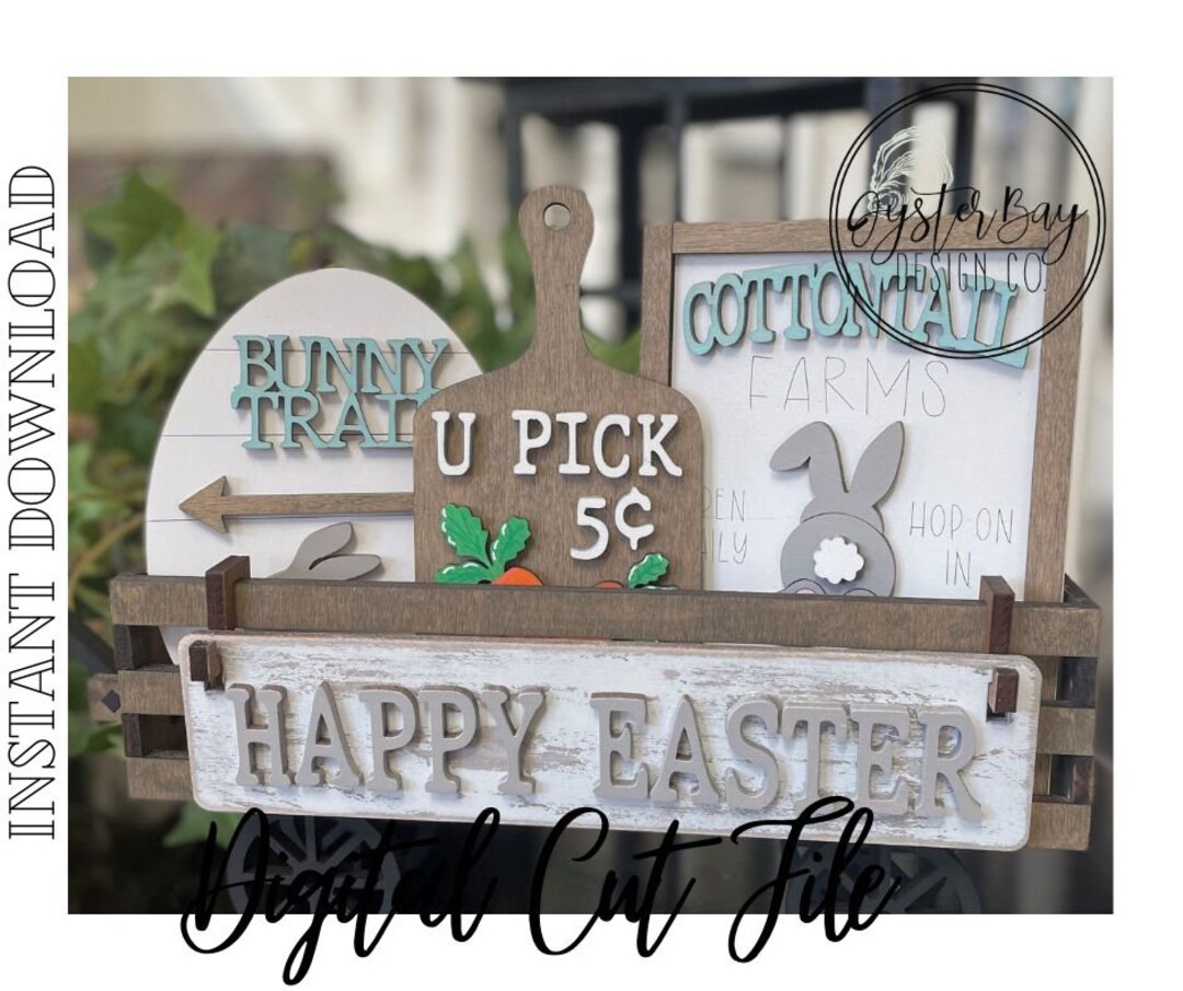 Easter Bunny Wagon Insert SVG - Easter Laser Cut File (digital File ...