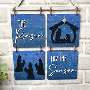 Add-On File for Hanging Farmhouse Interchangeable Sign, Reason for the Season Hanging Interchangeable Sign Digital File Only, Glowforge