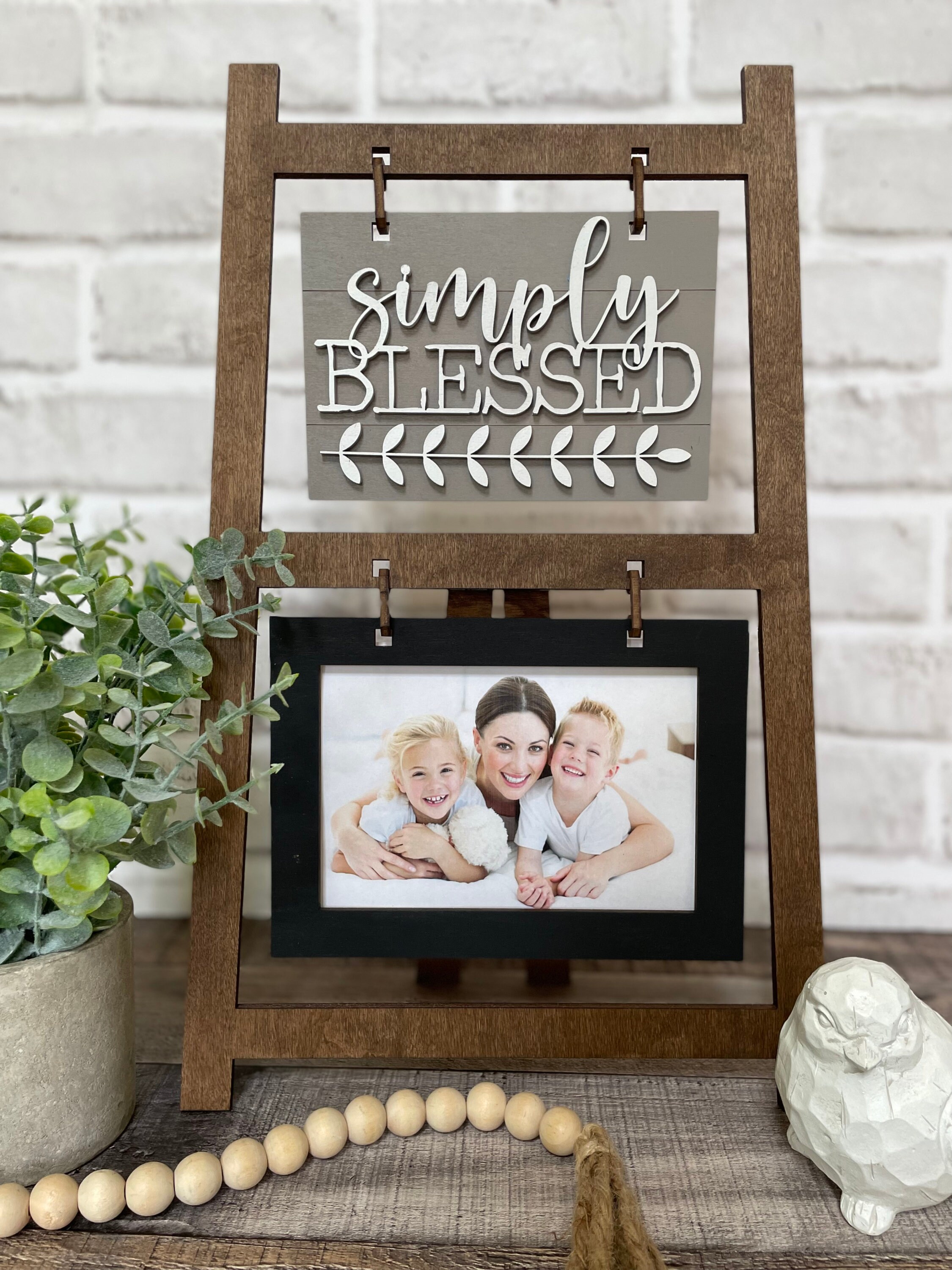 Farmhouse Ladder Sign Insert, Simply Blessed, Forever Grateful (digital ...