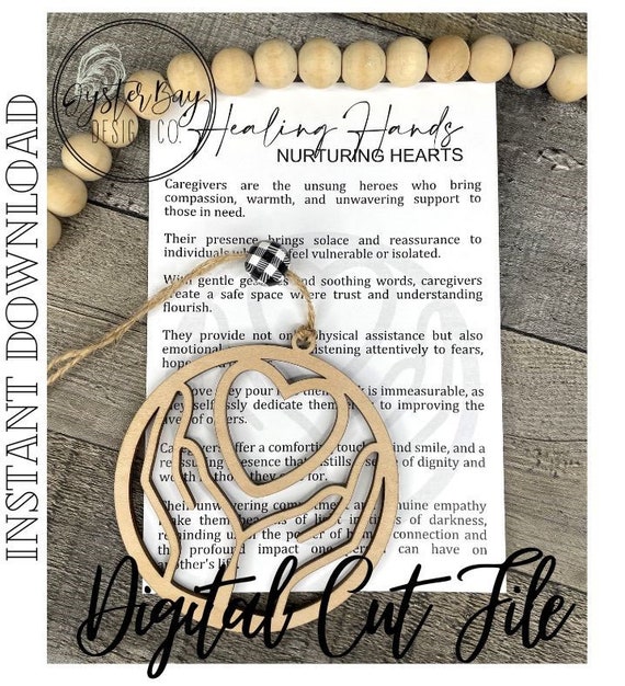 Healing Hands Caregiver Ornament, Caregiver Gift, Car Charm, Caregiver Story Ornaments ***Digital File Only