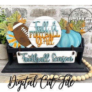 Add on for Interchangeable Wagon/Crate/Raised Shelf Sitter- Football Season Tiered Tray, Fall & Football Tiered Tray Decor Digital File Only