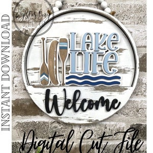 Add-On Insert for 10.50&quot; Interchangeable Door Hanger/Interior Sign, Lake Life, Lake Life Sign, Lake Sign SVG ***Digital File only