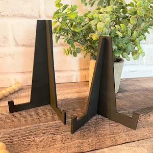 Large Adjustable BLACK Metal Easel Display Stand! for Bowls Plates and More!