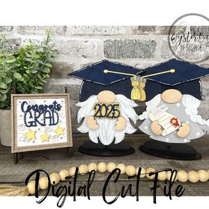 Graduation Insert File for Standing Gnome Interchangeable, Graduation Gnome Interchangeable SVG Insert Only, Gnome **Digital File Only