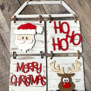 Add-On File for Hanging Farmhouse Interchangeable Sign, Santa and Reindeer Hanging Interchangeable Sign Digital File Only, Glowforge