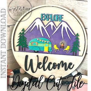 Add-On Insert for 10.50" Interchangeable Door Hanger/Interior Sign, Explore Sign SVG, Camping sign SVG, Adventure Sign **DIGITAL File Only