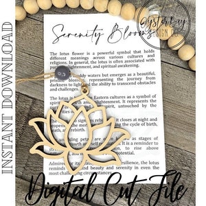 Serenity Blooms Lotus Ornament, Lotus Ornament, Tranquility Gift, Car Charm, Story Ornaments ***Digital File Only