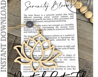 Serenity Blooms Lotus Ornament, Lotus Ornament, Tranquility Gift, Car Charm, Story Ornaments ***Digital File Only