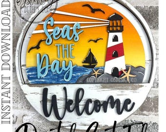 Add-On Insert for 10.50" Interchangeable Door Hanger/Interior Sign, Lighthouse, Coastal Sign, Hawaii Themed Sign SVG**DIGITAL File Only