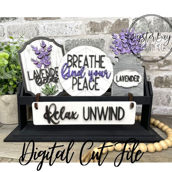 Add on for Interchangeable Wagon/Crate/Raised Shelf Sitter- Lavender Tiered Tray, Lavender Fields, Lavender Flower **Digital File Only